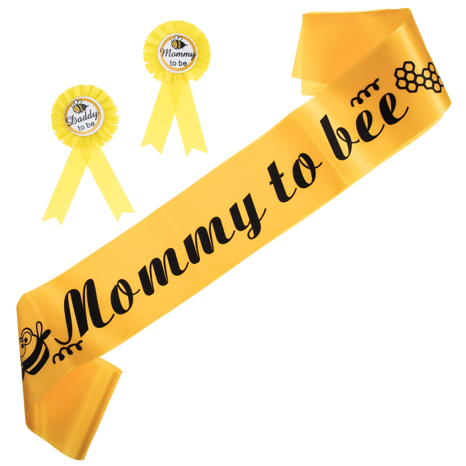 1 Set Mommy to Be Sash Daddy to Be Corsage Pin Baby Shower Photo Props