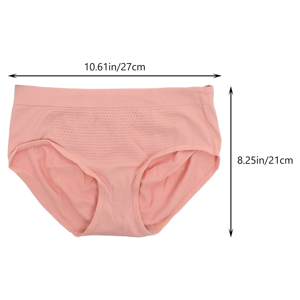 5pcs 3D Women's Seamless Briefs Honeycomb Design Middle Waist Panties Warm Lower Abdomen Lingerie Underwear (Grey, Black, Skin Color, Pale Mauve, Red)