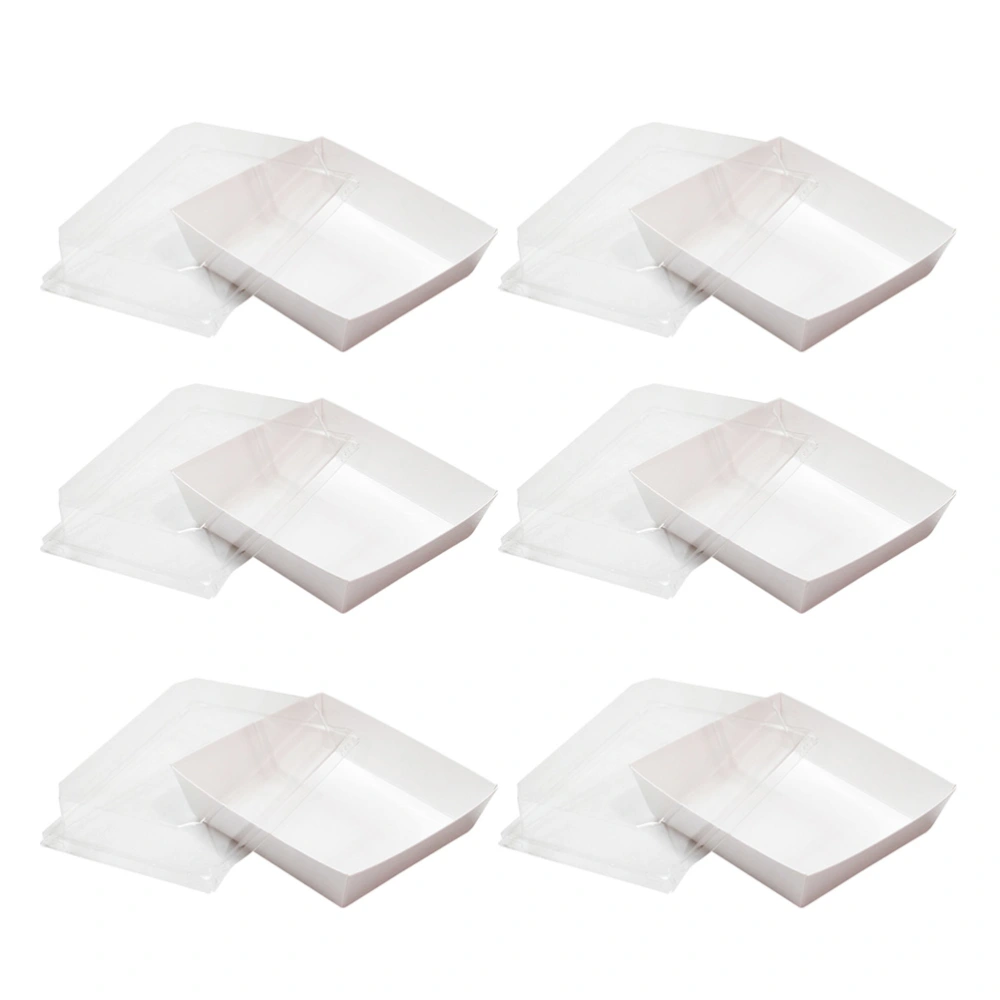 50pcs White Cardboard Cake Boxes Paper Sandwich Containers Food Packaging Box Party Favors