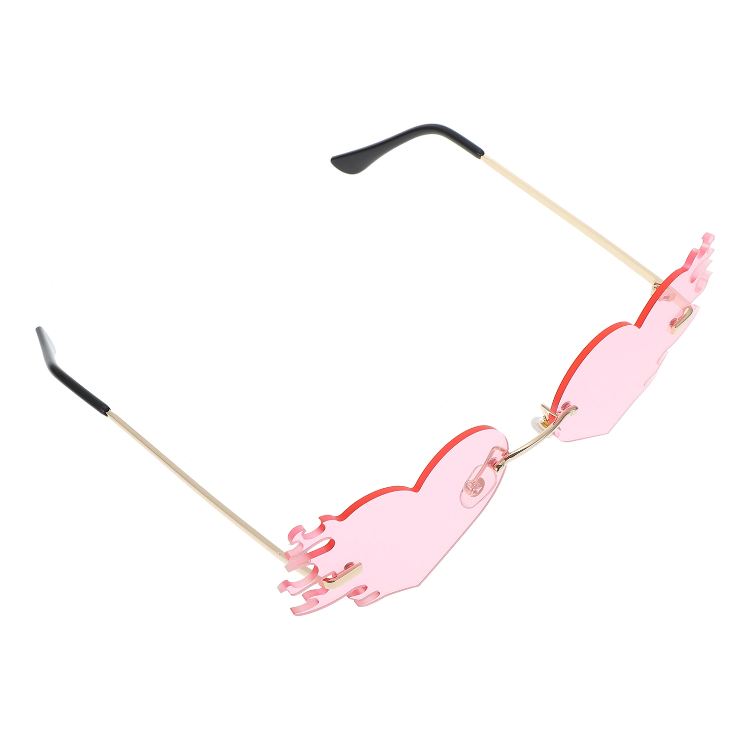 1 Pair Interesting Heart Sunglasses Heart Shaped Glasses Rimless Sunglasses