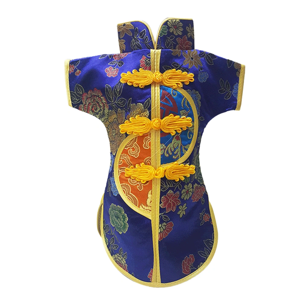 1 Pc Chinese Style Cheongsam Wine Bottle Cover China Silk Dress Wine Bottle Bag Champagne Bag for Hotel Bar Kitchen Table Decor (Random Color)