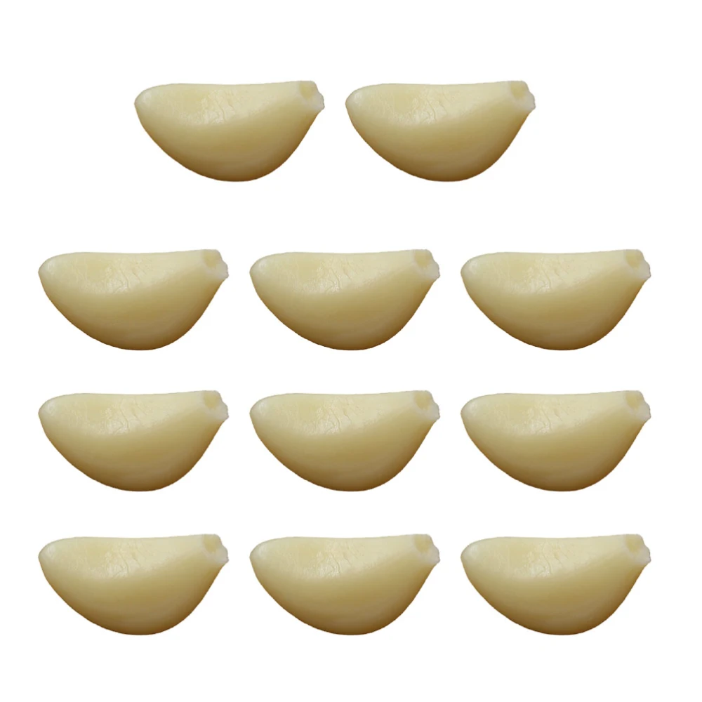 10Pcs Simulation Garlic Clove Models False Garlic Clove Artificial Garlic Clove Decors