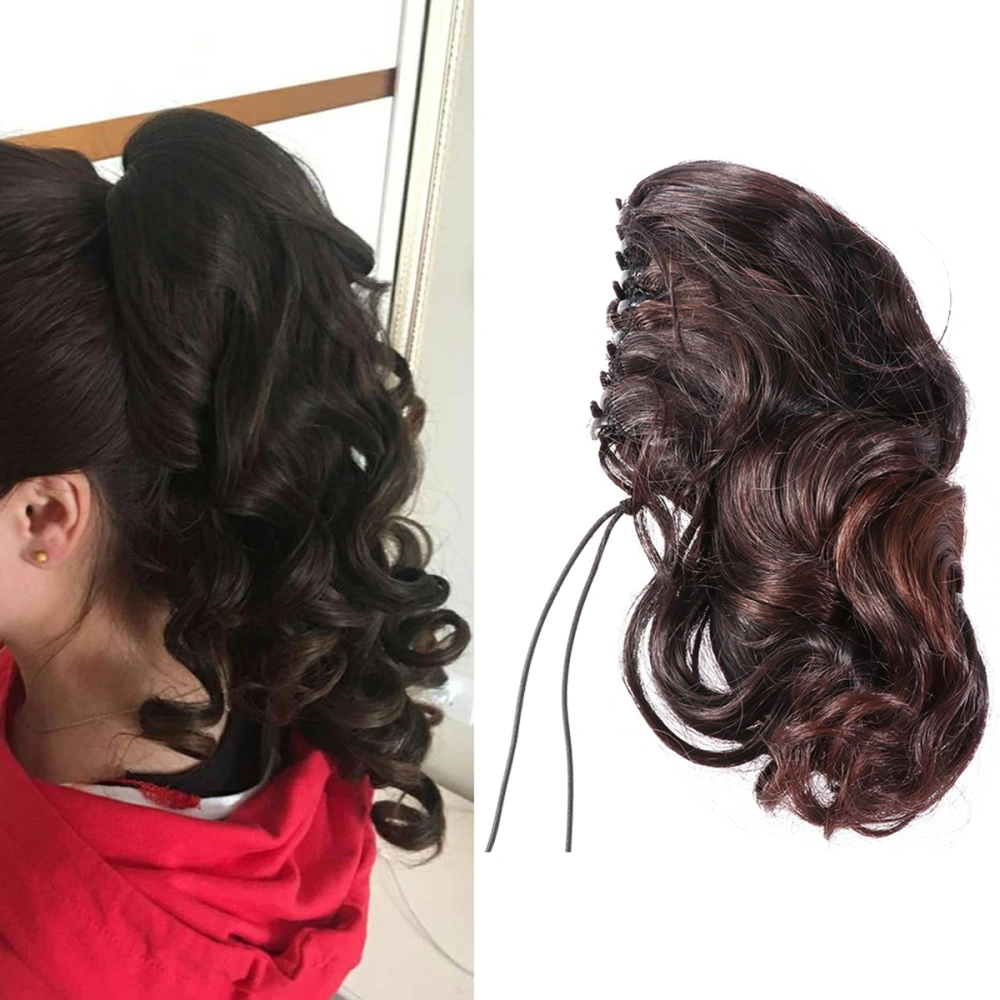 Short Wavy Ponytail Hair Extension Nature Looking Heat-Resisting Clip in Claw Synthetic Hairpiece