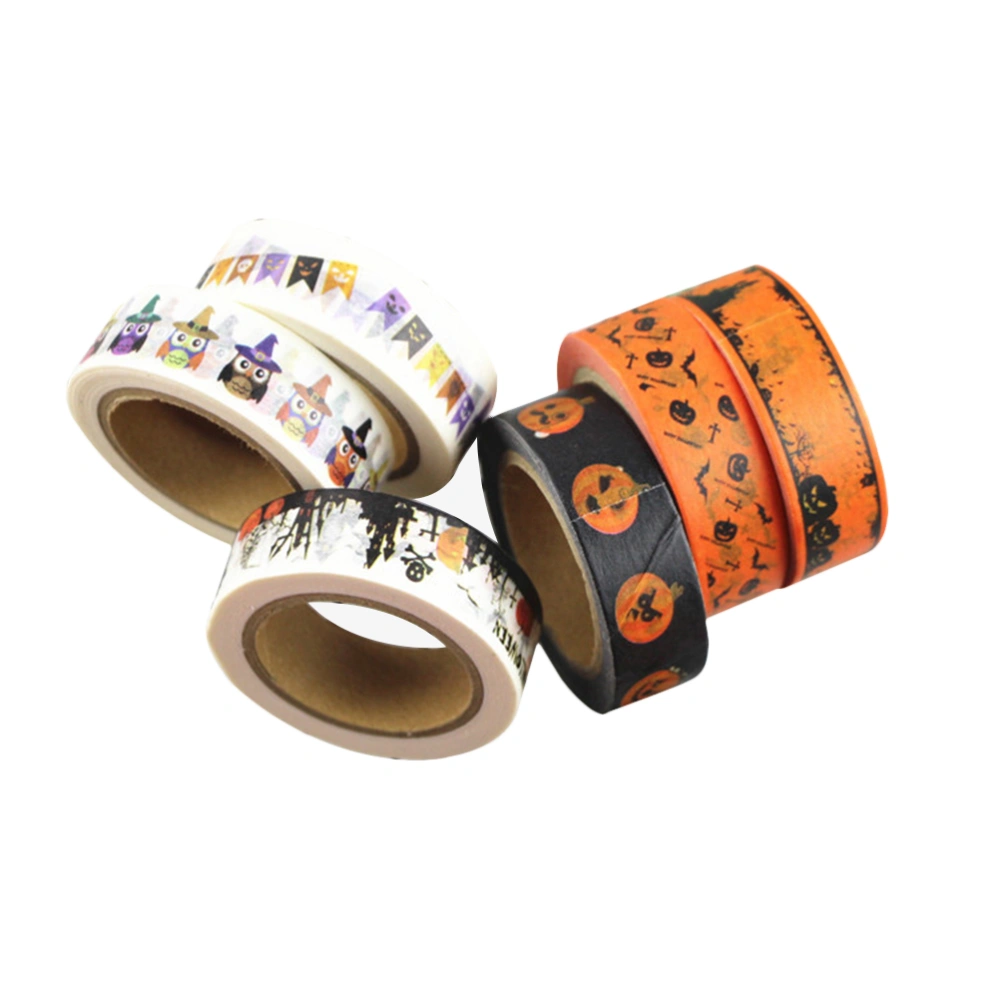 6pcs Craft Tape Washi Tape Decorative Masking Tape Halloween Theme for Scrapbooks DIY Crafts Gift Wrapping