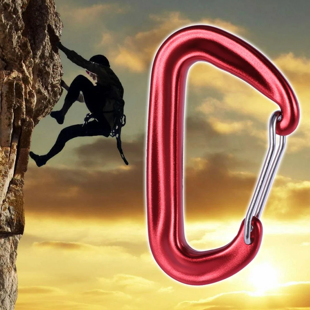 2Pcs Carabiners Heavy Duty Lightweight Multifunction Carabiners Self Locking Hooks for Outdoor (Red)