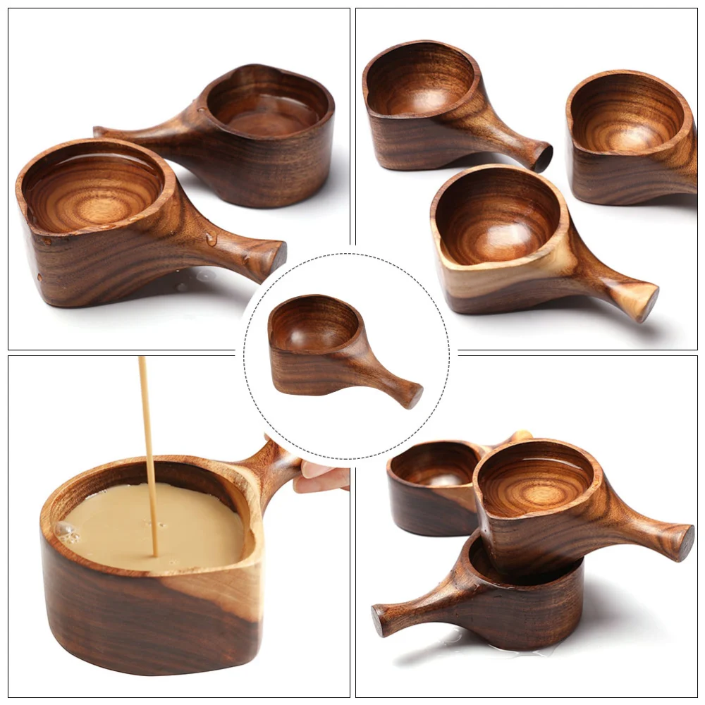 1Pc Vintage Wooden Rice Spoon Multifunction Tablespoon Water Soup Scoop