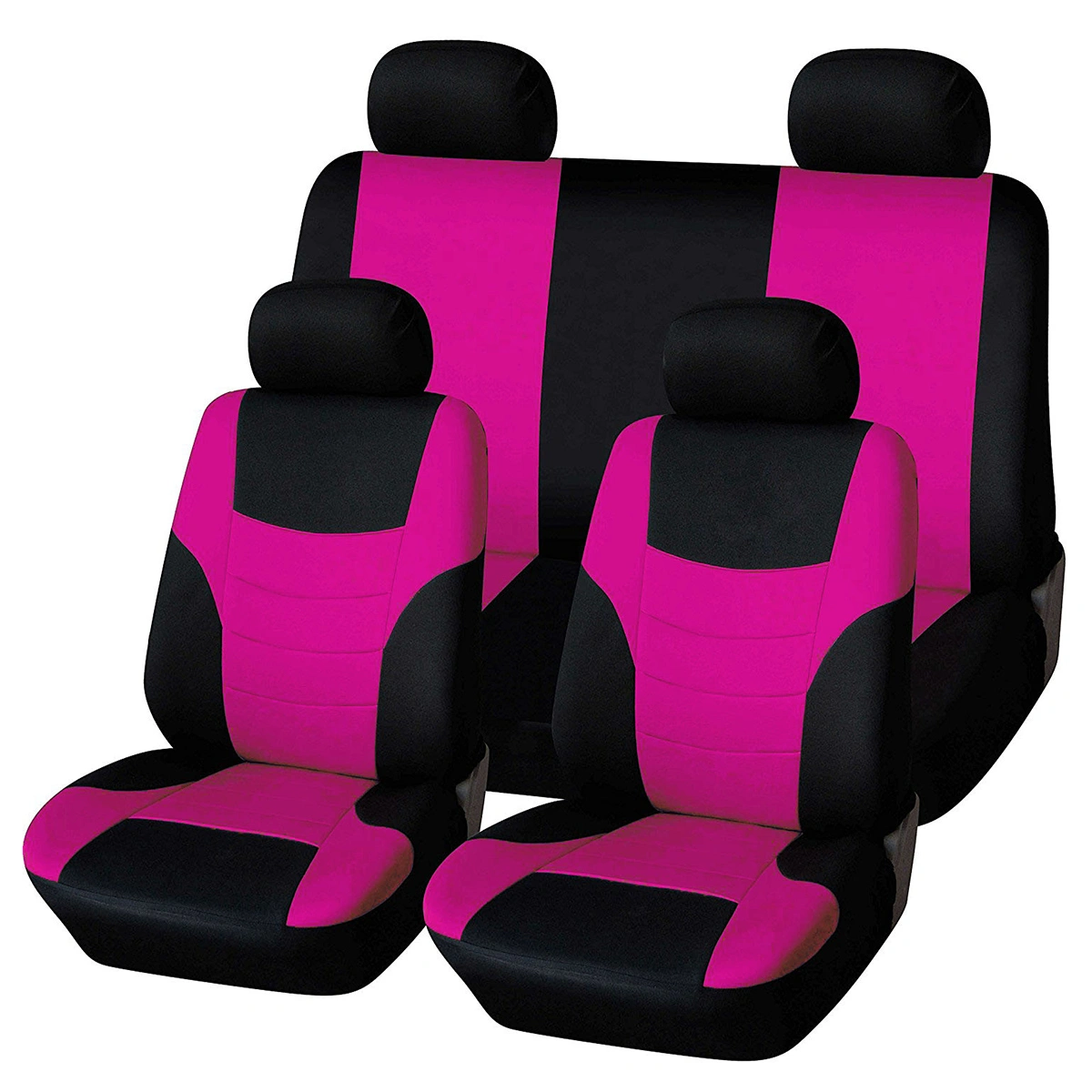 8Pcs Universal Classic Car Seat Cover Seat Protector Car Styling Seat Covers Set (Fluorescent Pink)