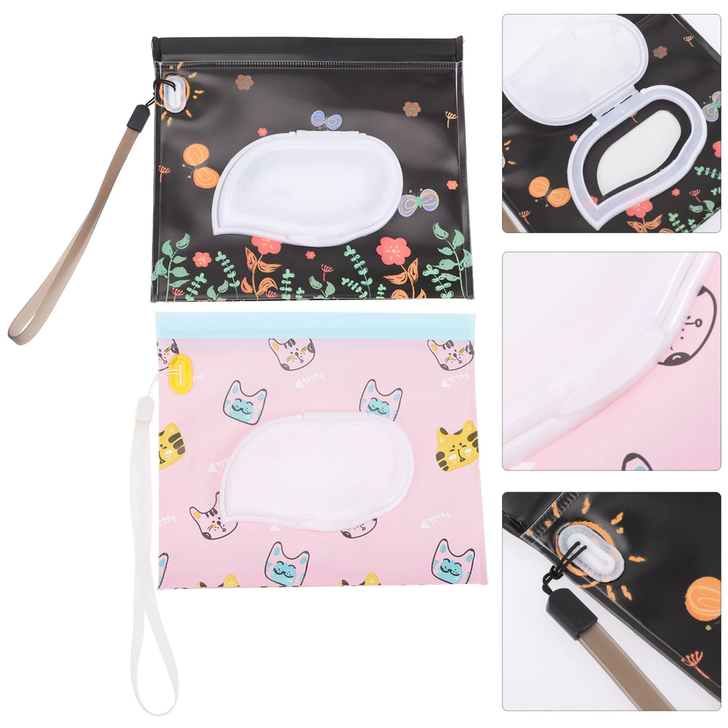 4 Pcs Wipe Dispensers Baby Wet Wipe Pouch Containers Portable Wipe Pouches
