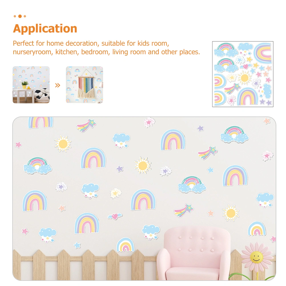 1 Set Rainbow Wall Decals Rainbow Wall Stickers for Baby Bedroom Nursery Room