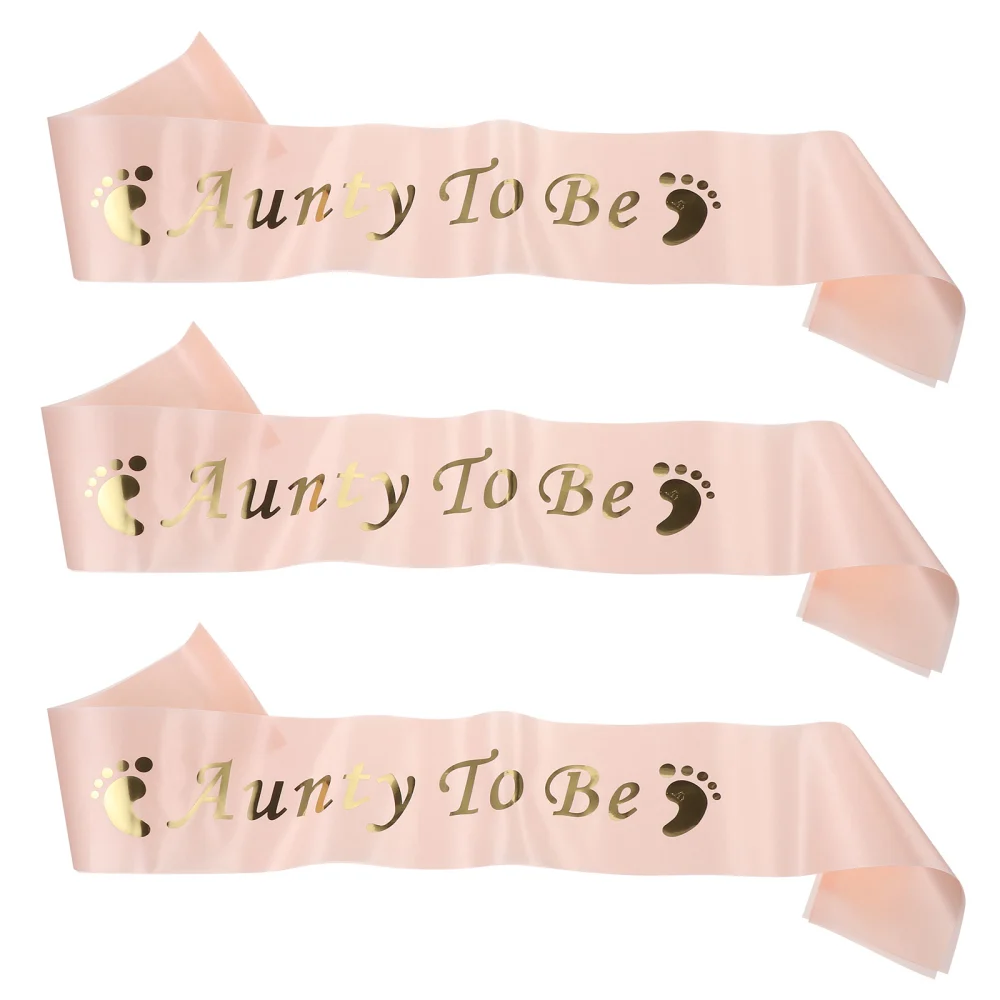 3pcs Letter Printing Sashes Baby Party Etiquette Belts Supplies Birthday Favors