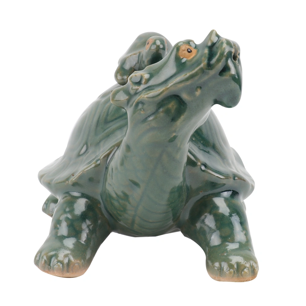 1Pc Ceramic Turtle Figurine Dragon Head Tortoise Ornament Fish Tank Decoration