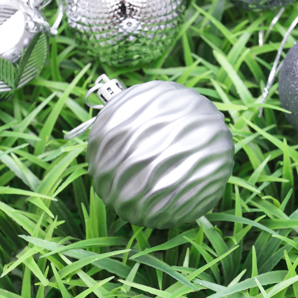 12PCS 6CM Christmas Ball Christmas Tree Decoration Hanging Display Ornament for Home Party Wedding (Silver)