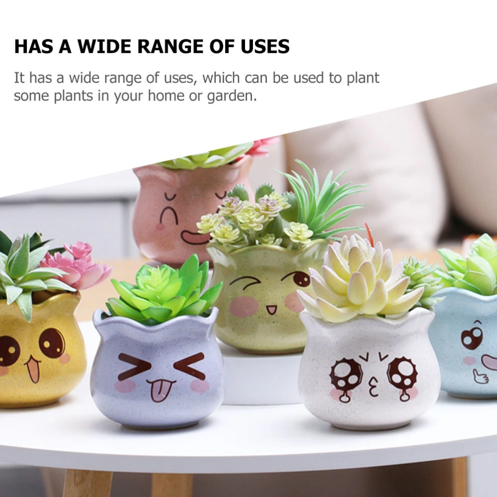 3 Pcs Cartoon Flower Pot Adorable Succulent Plant Pot Ceramic Flower Planting Pot