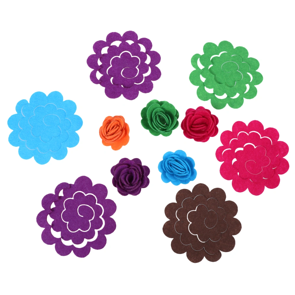 50 Pcs Simulation Felt Flower Fashion Flower Appliques Exquisite Die Cut Felt Florals for Sewing DIY Crafts (Mixed Color)