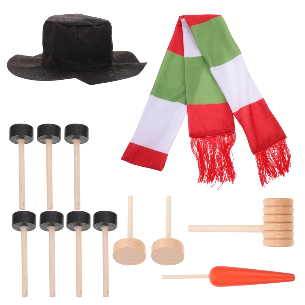 1 Set Snowman Dressing up Props Kit Christmas Snowman DIY Decor Prop Supplies