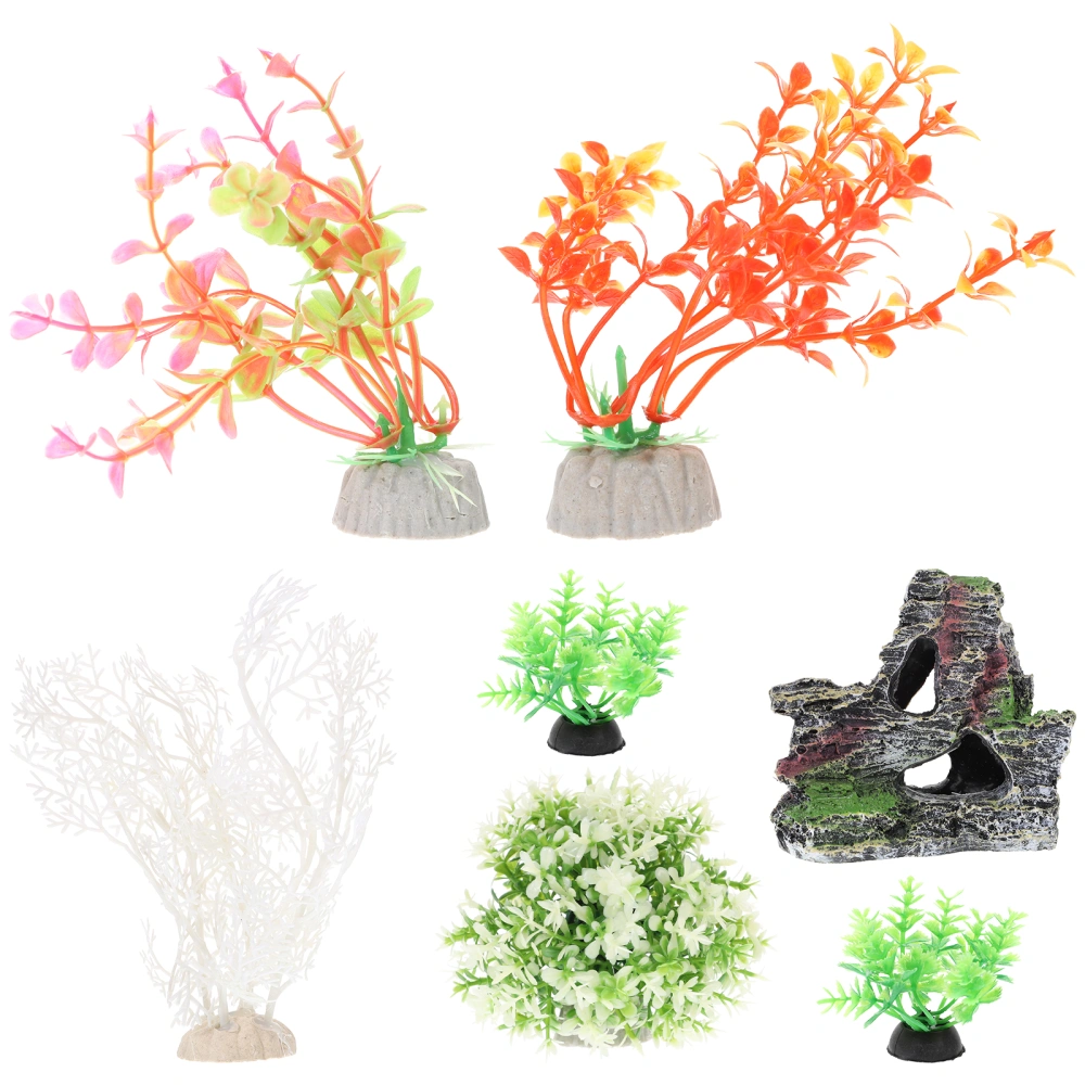 1 Set of Aquarium Artificial Plants Fish Tank Fake Plants Water Grass Ornaments Aquarium Decorations