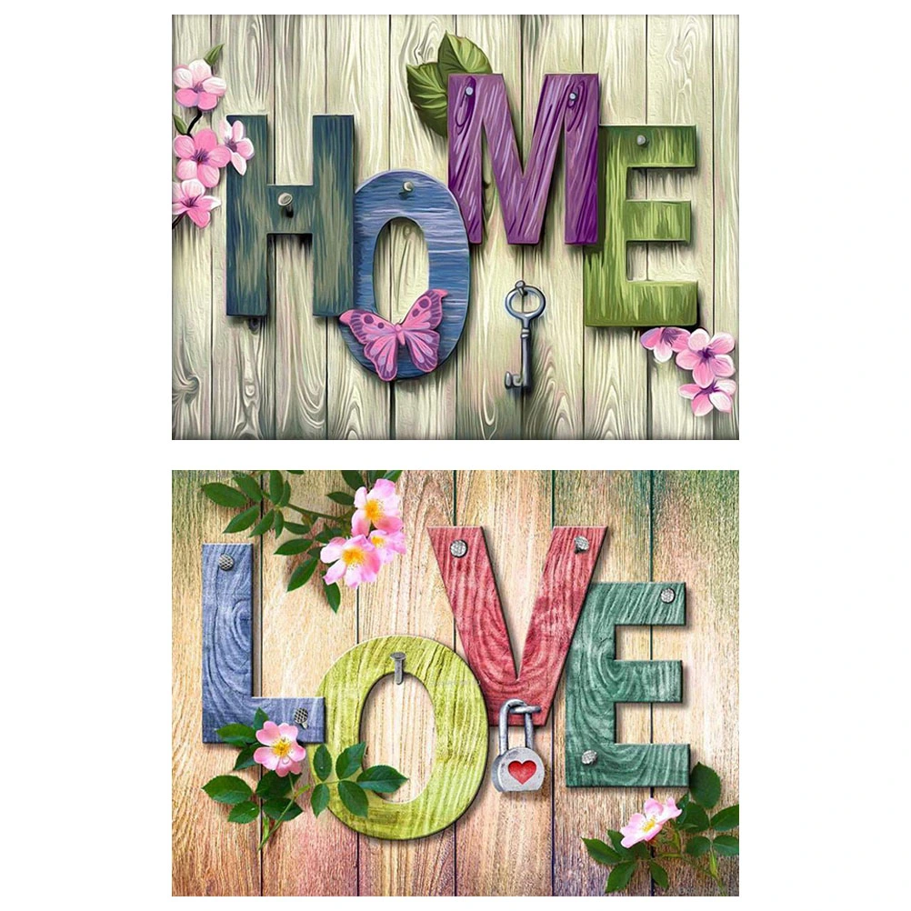 2 Sets DIY Drill Paintings Drill Letter Paintings Home Wall Decorations