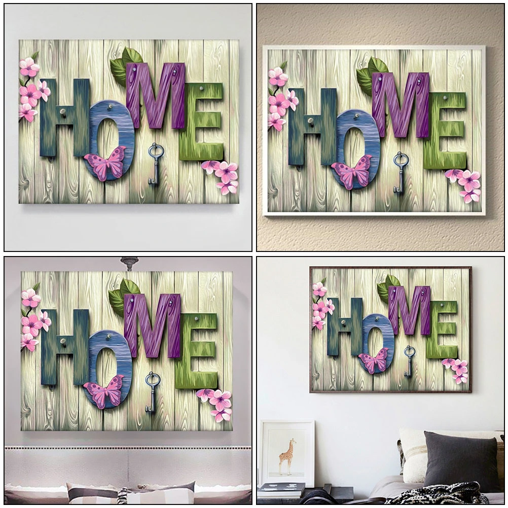 2 Sets DIY Drill Paintings Drill Letter Paintings Home Wall Decorations