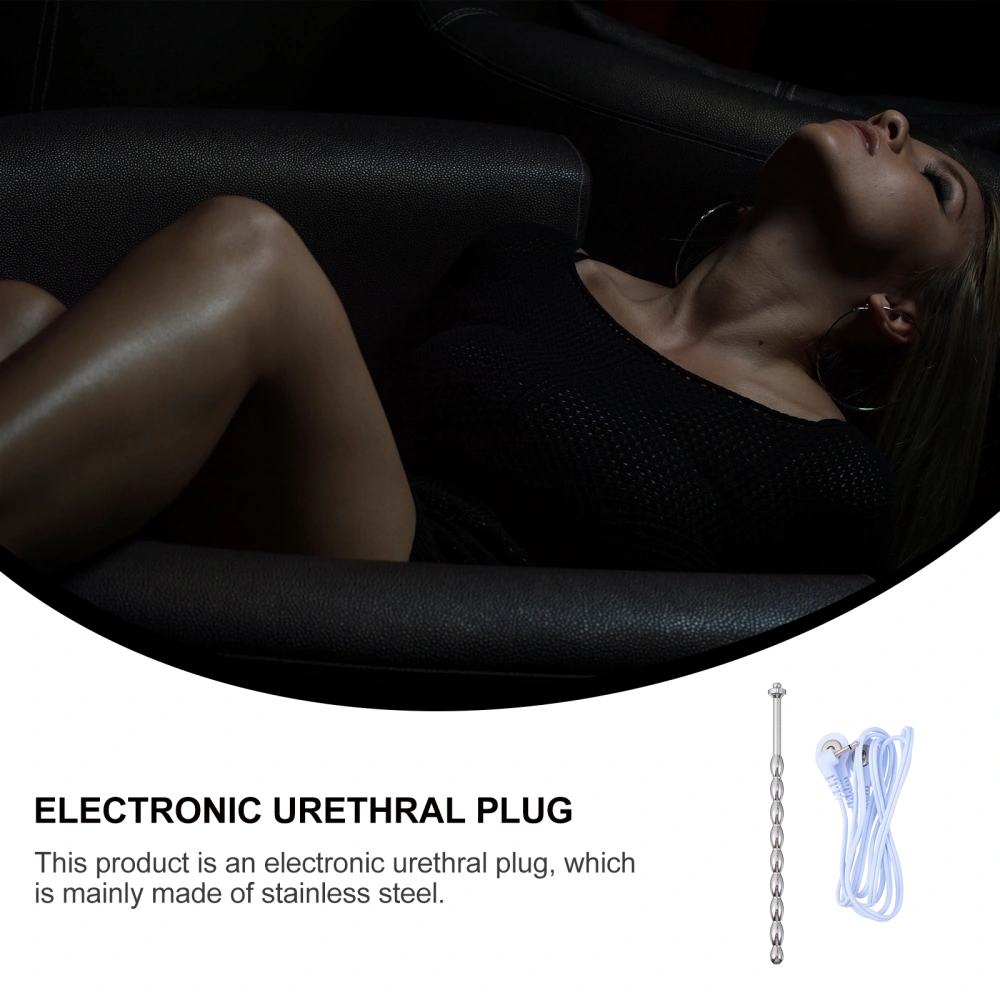 1 Set Practical Electric Penis Plug Stimulator Stainless Steel Urethral Plug