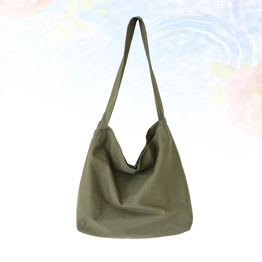 Simple Vintage Canvas Crossbody Bag Fashion Casual Crossbody Bag Shoulder Bag (Army Green)