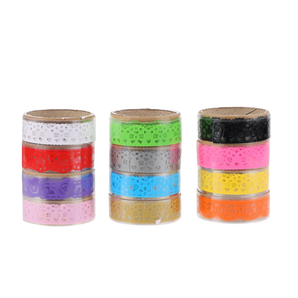 12pcs Hollow Out Lace Tape Album Decoration Accessories (Random Color And Style)