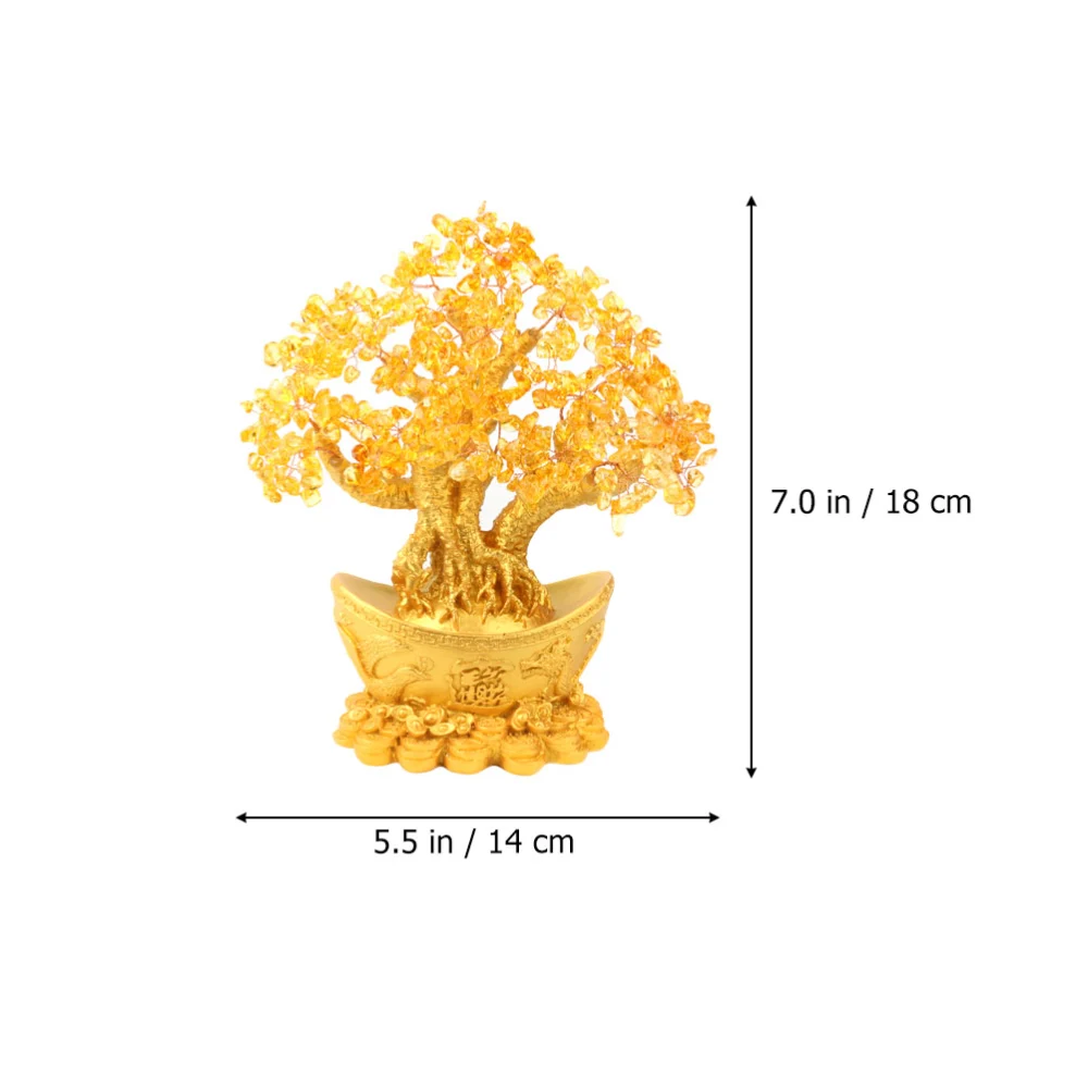 Crystal Money Tree Statue Decor Crystal Tree Desktop Adornment Money Tree Ornament