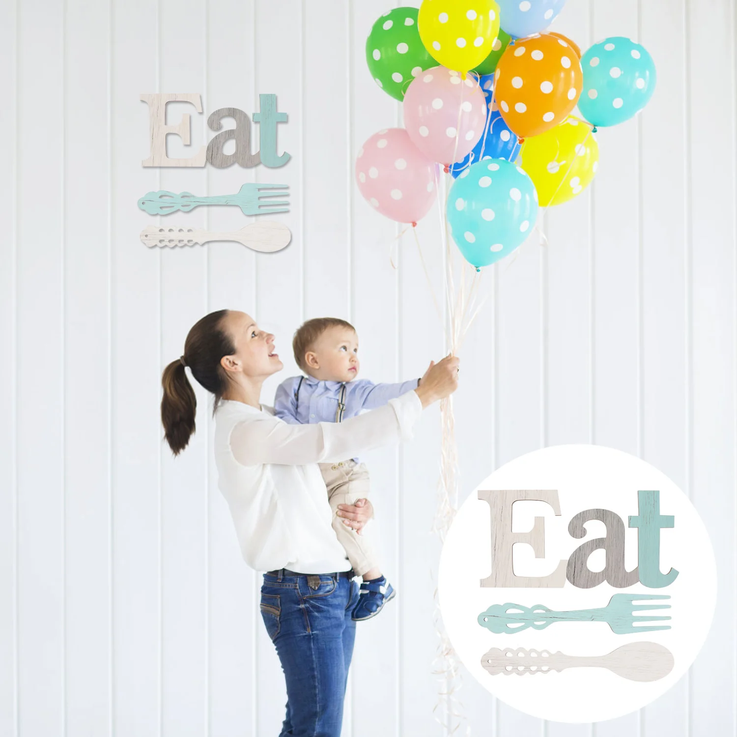 3pcs Kitchen Decor Kitchen Signs Rustic Eat Sign Spoon and Fork Wall Decors