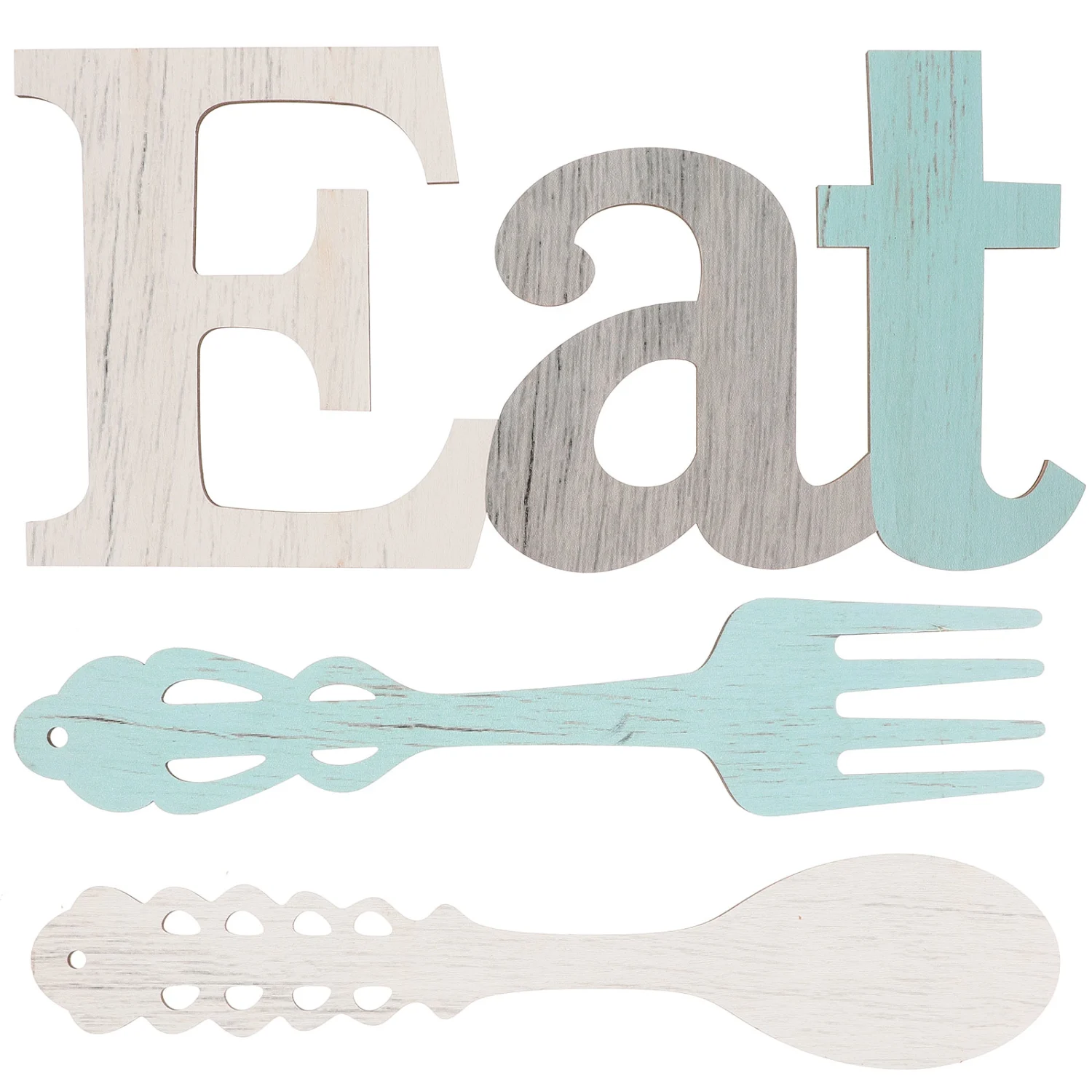 3pcs Kitchen Decor Kitchen Signs Rustic Eat Sign Spoon and Fork Wall Decors