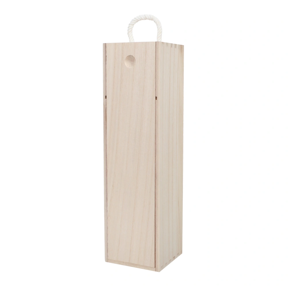 1pc Delicate Wine Bottle Box Carrier with Handle Wooden Wine Gift Packing Box