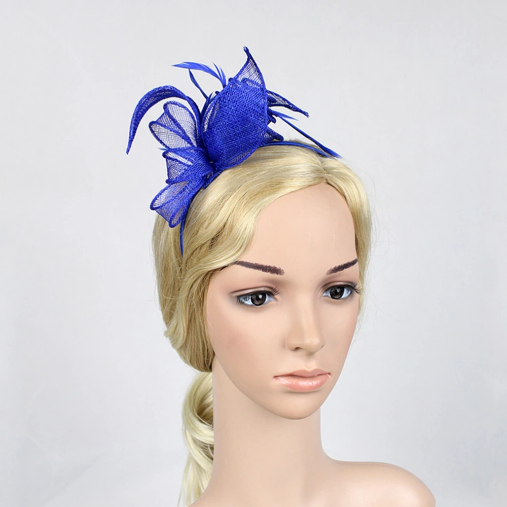 Mesh Headband Hat Fascinator Wedding Ladies Day Race Royal Ascot (Blue)