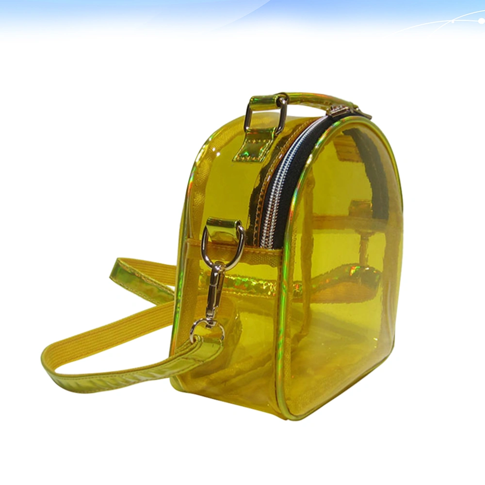 Chic Transparent Crossbody Bag Fashion Shoulder Bag Casual Messenger Storage Bag for Women Ladies (Yellow)