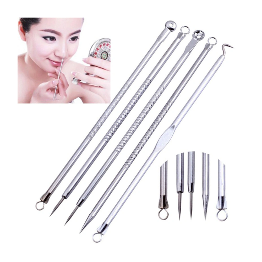 5Pcs Unisex Blackhead Blemish Remover Stainless Needles Remove Tools for Women Men