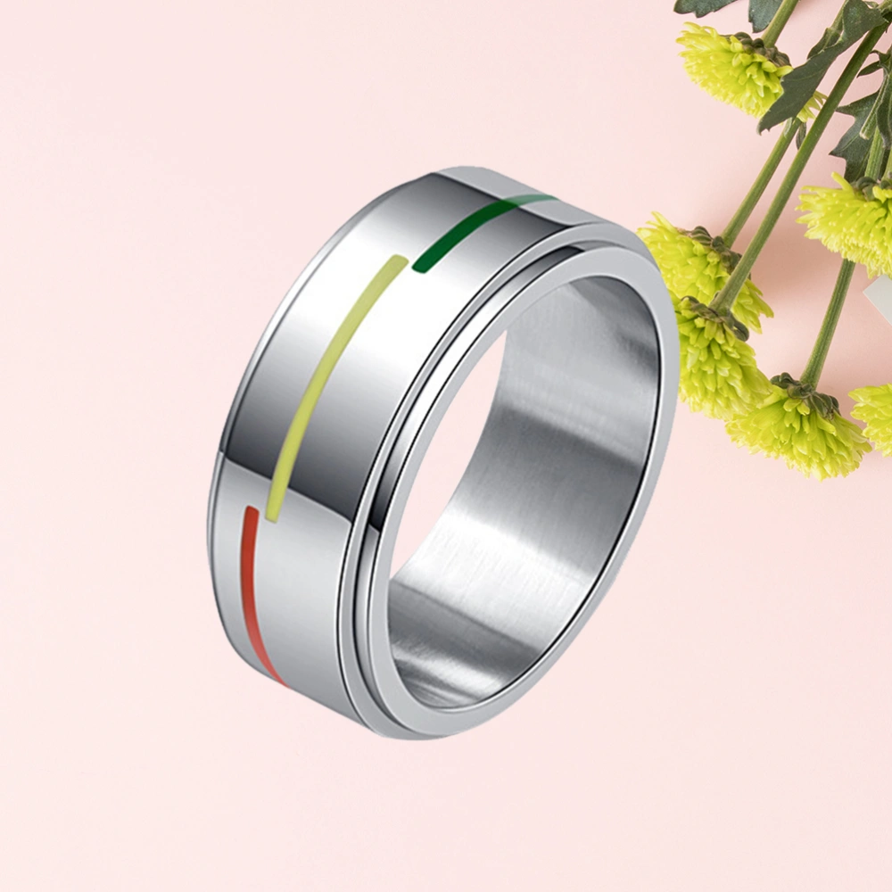 New Stainless Steel LGBT Ring Rotatable Rainbow Flag Anillos Gays Lesbian Jewelry Rainbow Ring for Gay (9#)