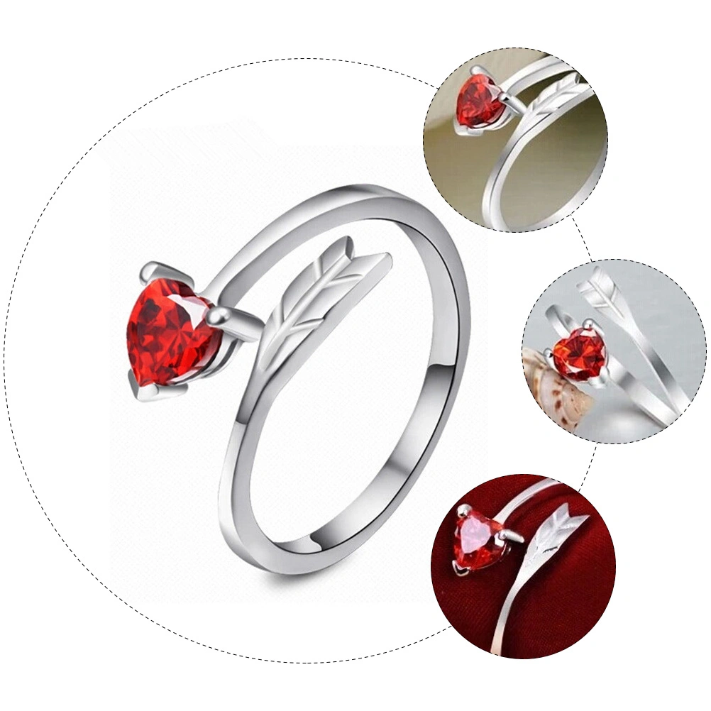 1Pc Couple Ring Elegant Finger Ring Fashion Finger Jewelry (Silver)
