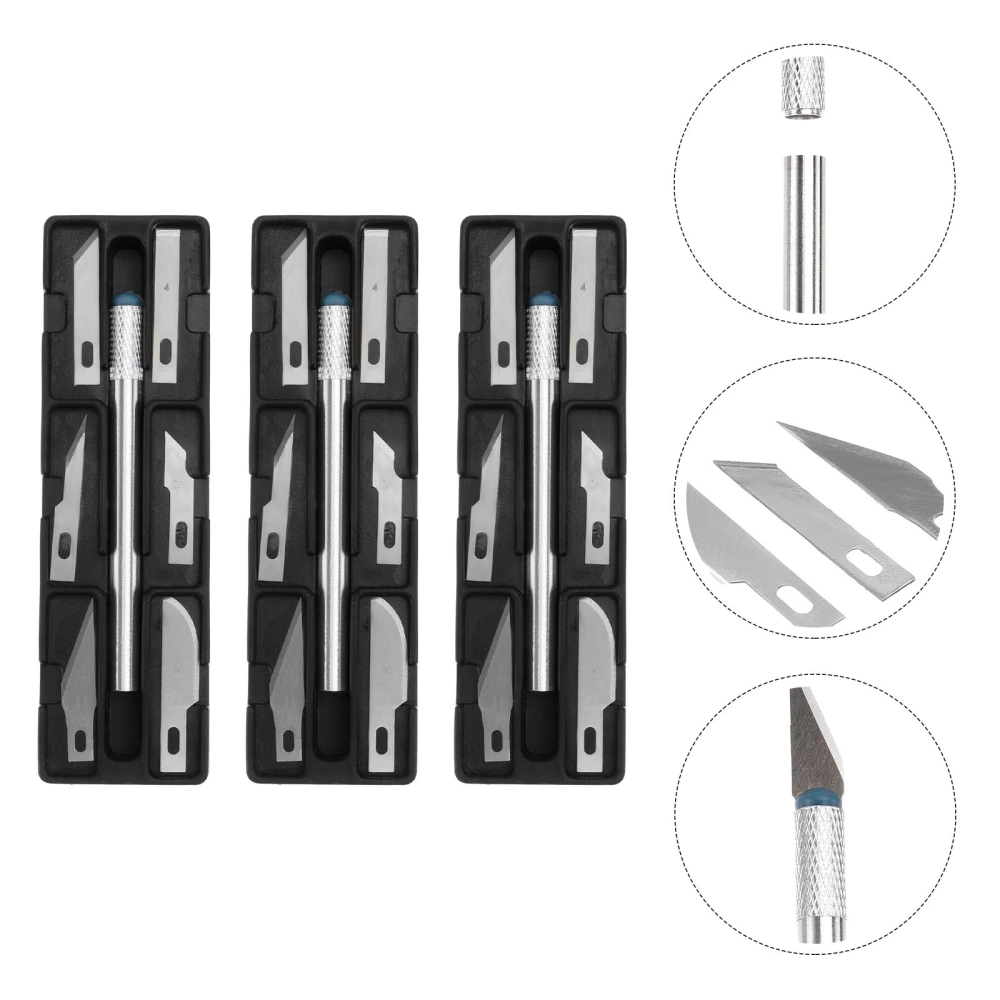 3 Sets Carving Pen and Blades Set Carving Model Tool Multi-purpose Carving Tool