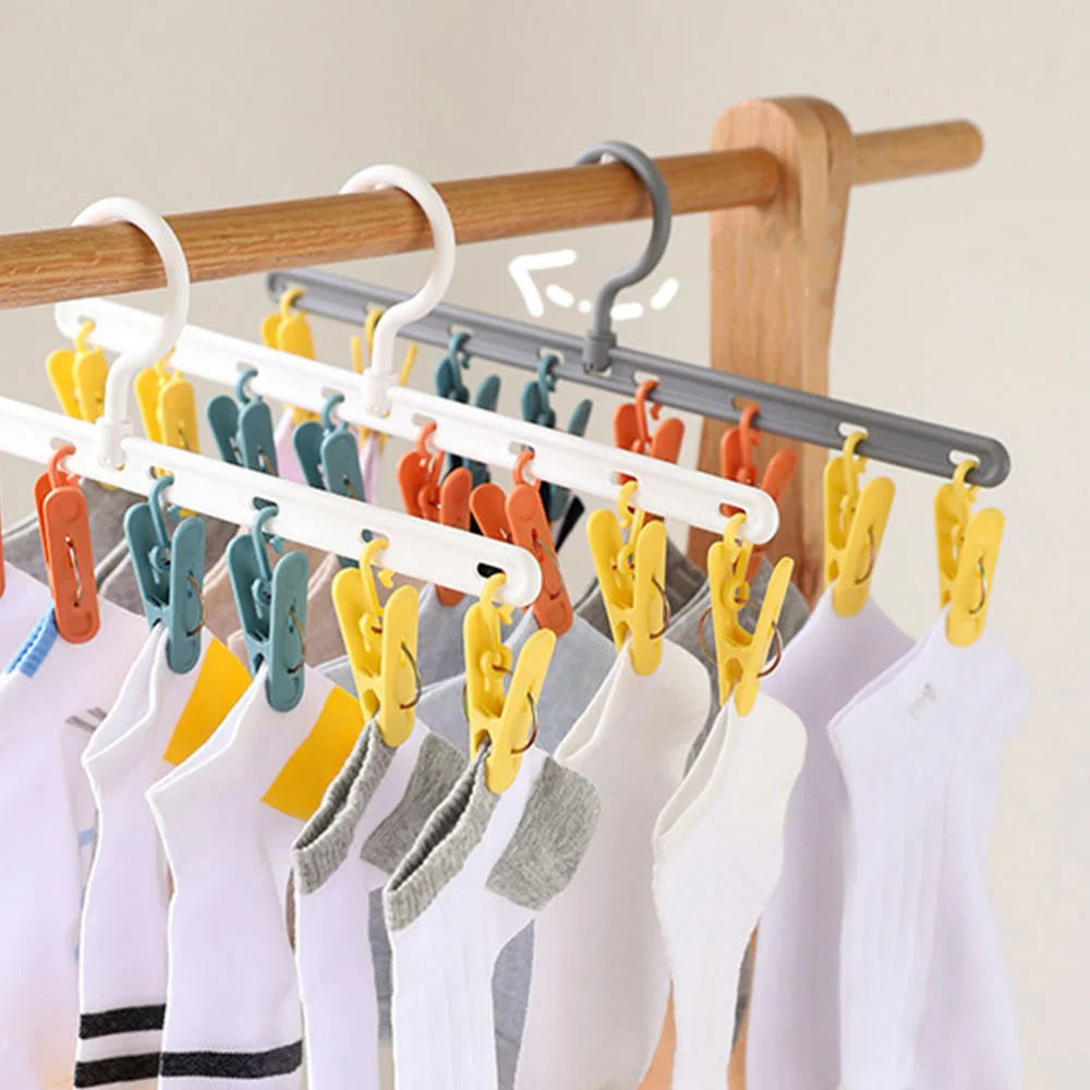 2pcs Clothes Drying Clamp Organizer Clothes Hanger Home Hat Storage Clip Hanger