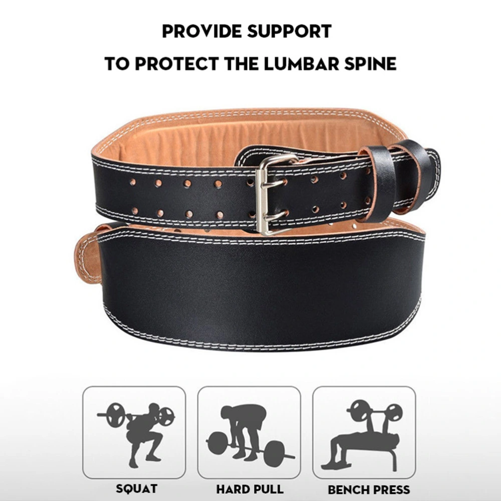 1pc 105CM Waist Supporter PU Leather Adjustable Weightlifting Fitness Waist Protective Belt - Size M