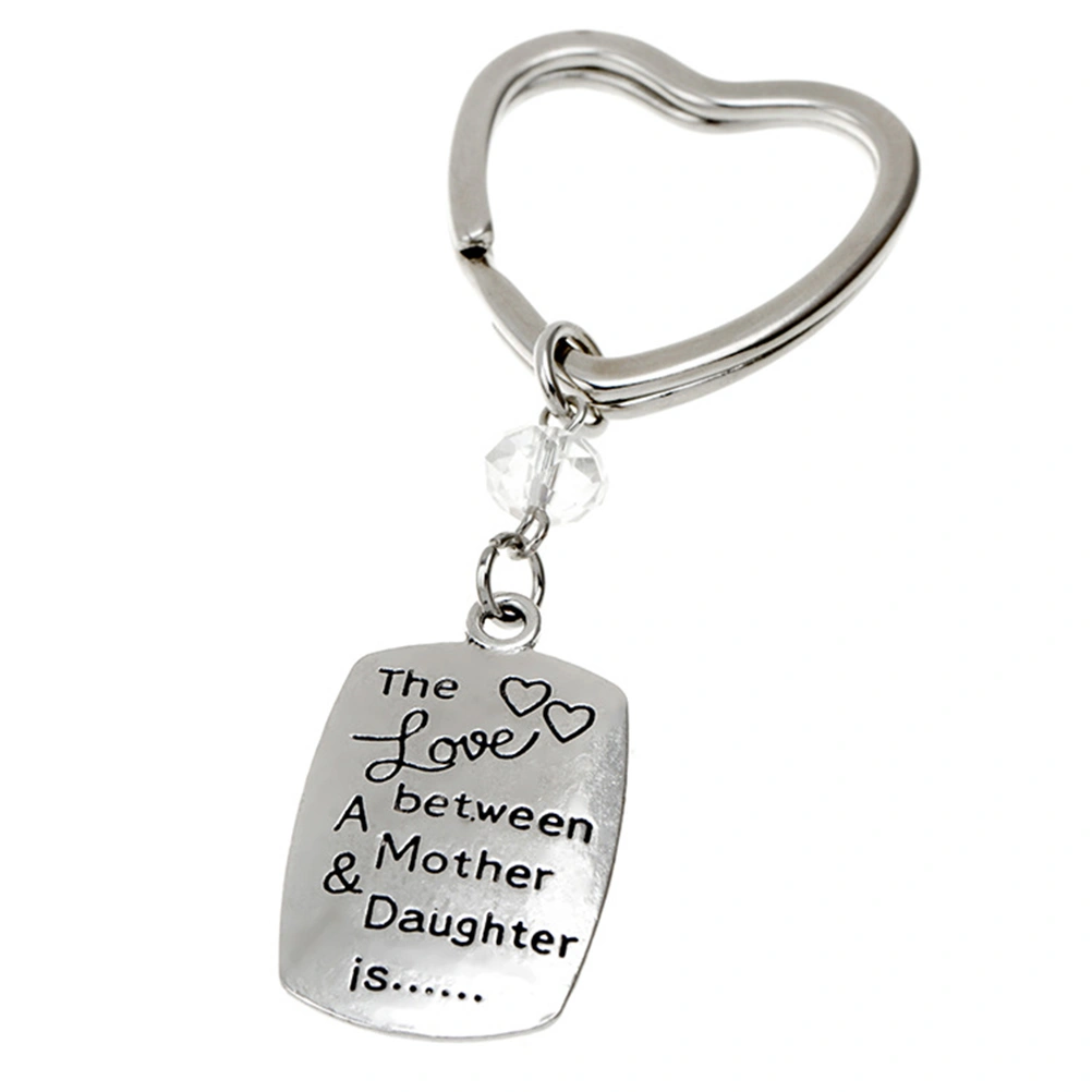 Mother and Daughter Pendant Keychain Heart Key Ring for Mother's Day Gift