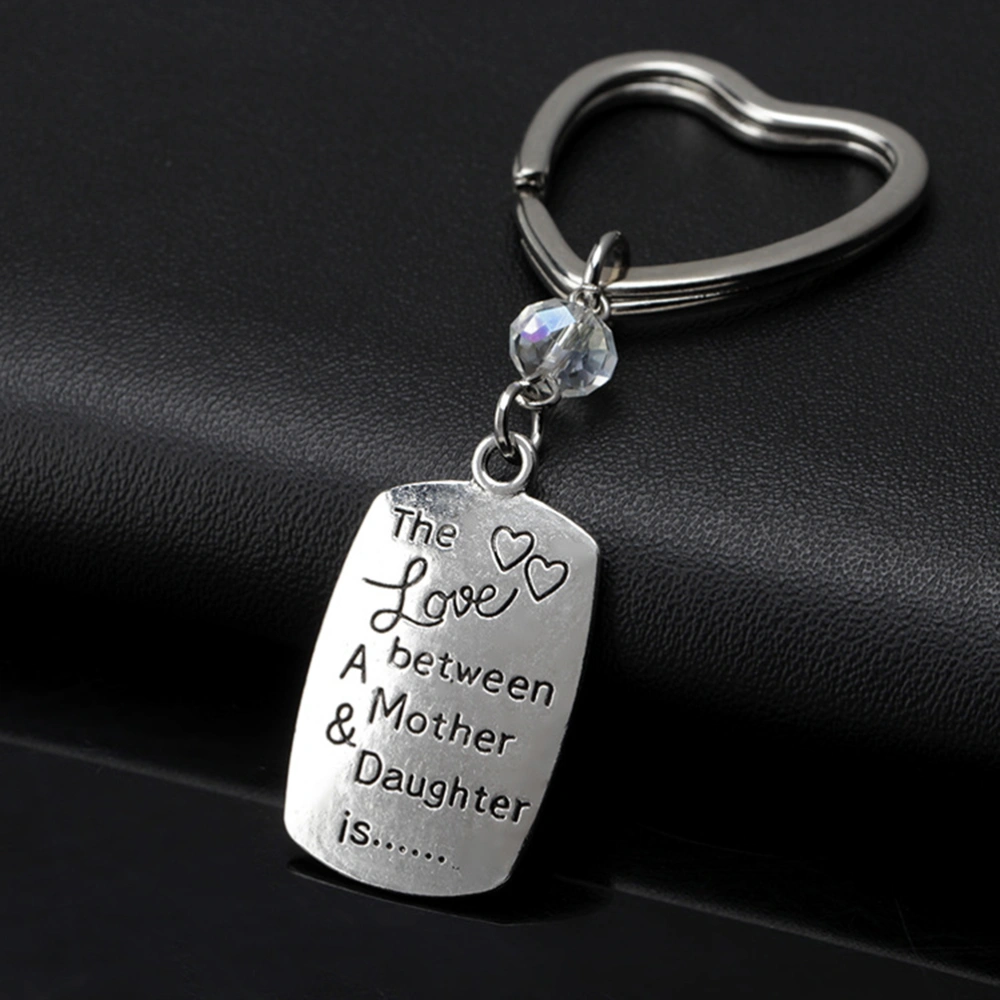 Mother and Daughter Pendant Keychain Heart Key Ring for Mother's Day Gift