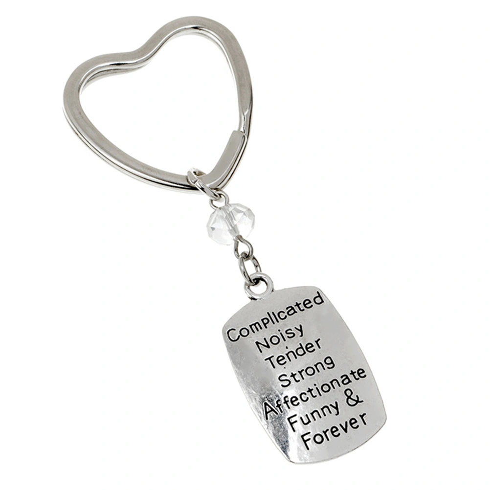 Mother and Daughter Pendant Keychain Heart Key Ring for Mother's Day Gift