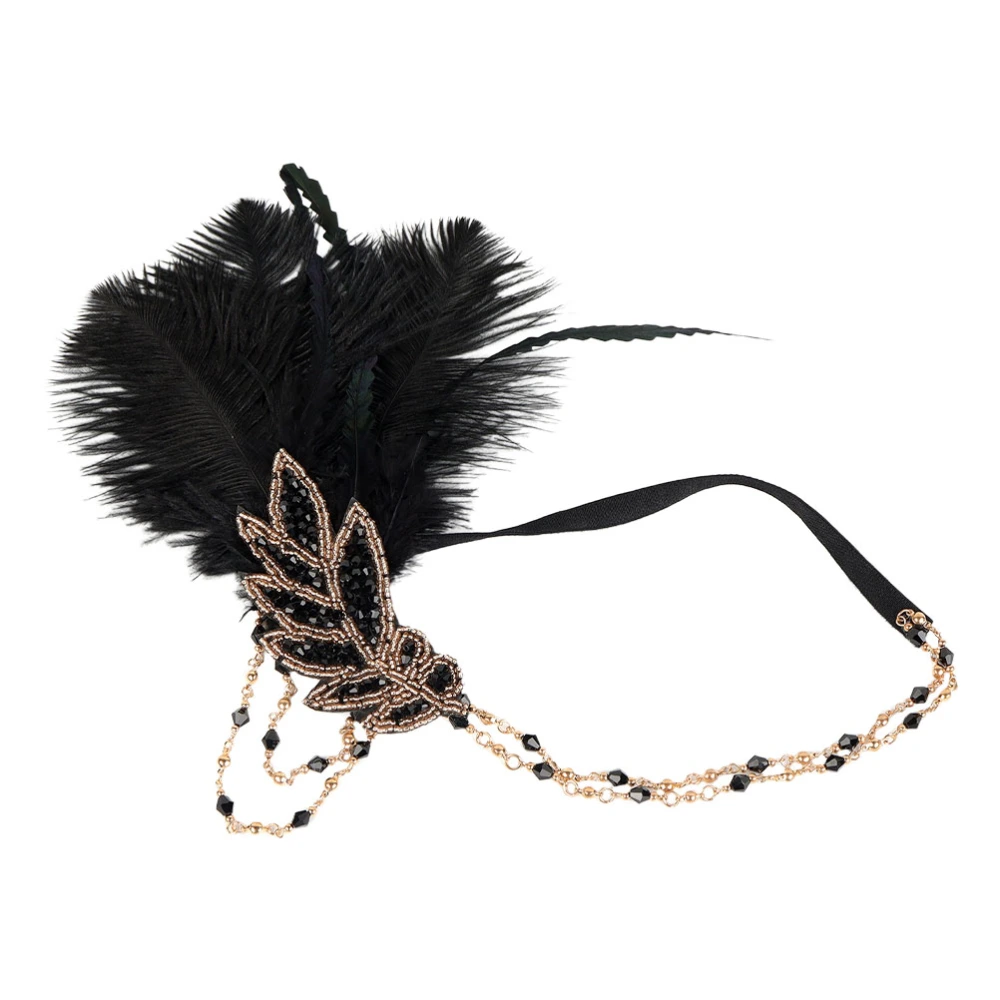 Retro Fascinator Headband Festival Headdress Prom Party Rhinestone Hairband