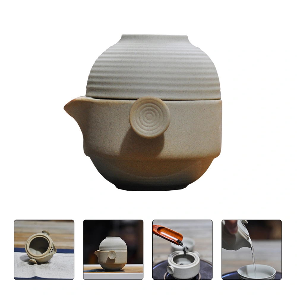 1 Set Clay Tea Set Portable Kettle Kung Fu Teapot Chinese Tea Pot with Cup