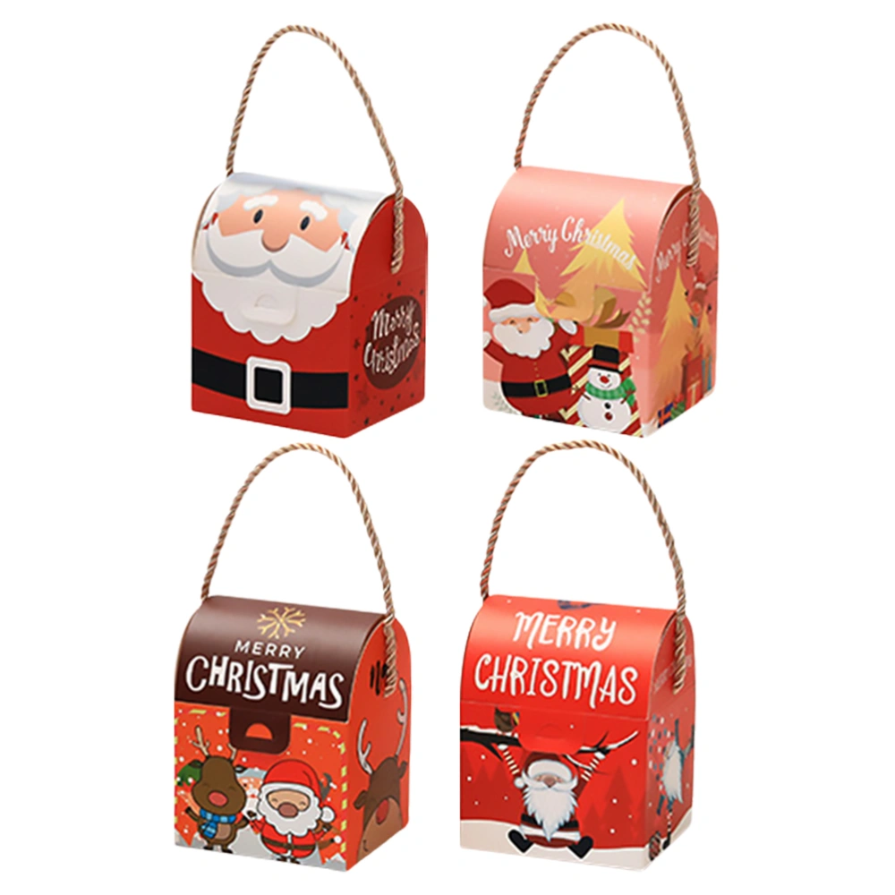 4pcs Christmas Creative Paper Gift Box Christmas Eve Packaging Box Candy Box