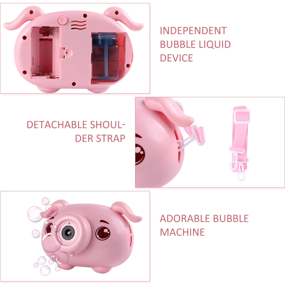 Bubble Camera Toy Electric Bubble Maker Light Music Bubble Making Toy Bubble Maker Automatic Bubble Blower for Kids Boys Girls (Pig No Liquid and Dry Cells)