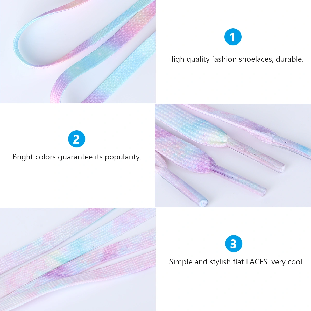 2 Pair Colorful Dyeing Shoelace Tie-Dye Gradient Shoe Straps Multi-purpose Cool Shoes Laces for Shoes (Candy Color+Light Pink Size 160CM)