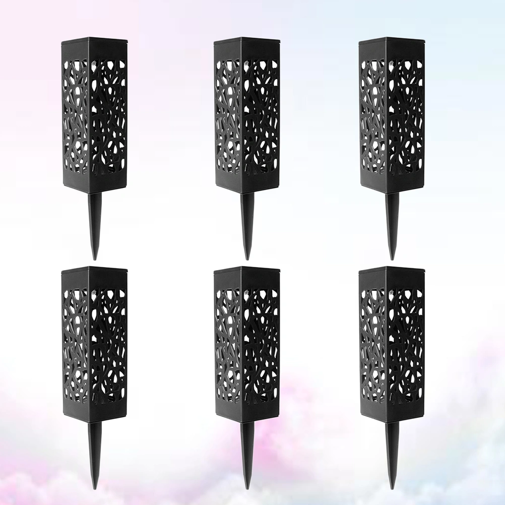 6 Pcs Solar Lights Outdoor Ground Lights Hollow Design Path Garden Landscape Lighting for Yard Driveway Lawn Pathway