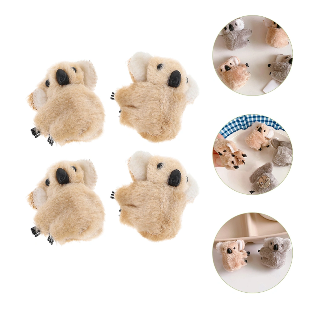 4pcs Plush  Koala Clips Hair Clip Creative Kids Hairpin Headwear Hair Decoration