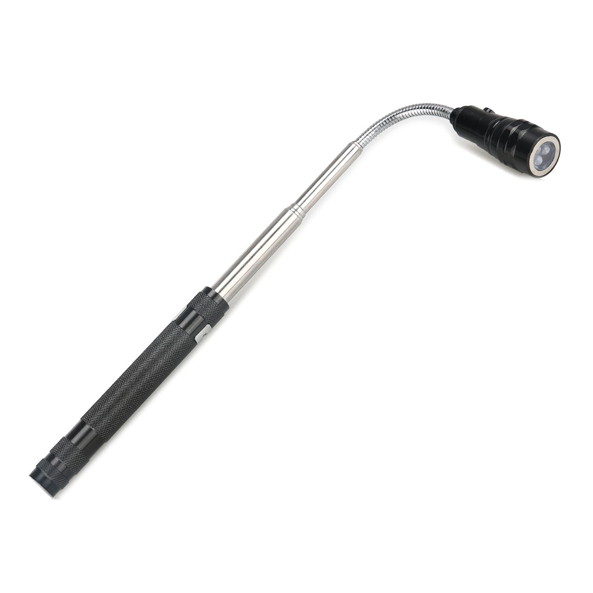 3-LED Torch Telescopic Zoomable Flex Magnetic Lamp Flashlight (Black)