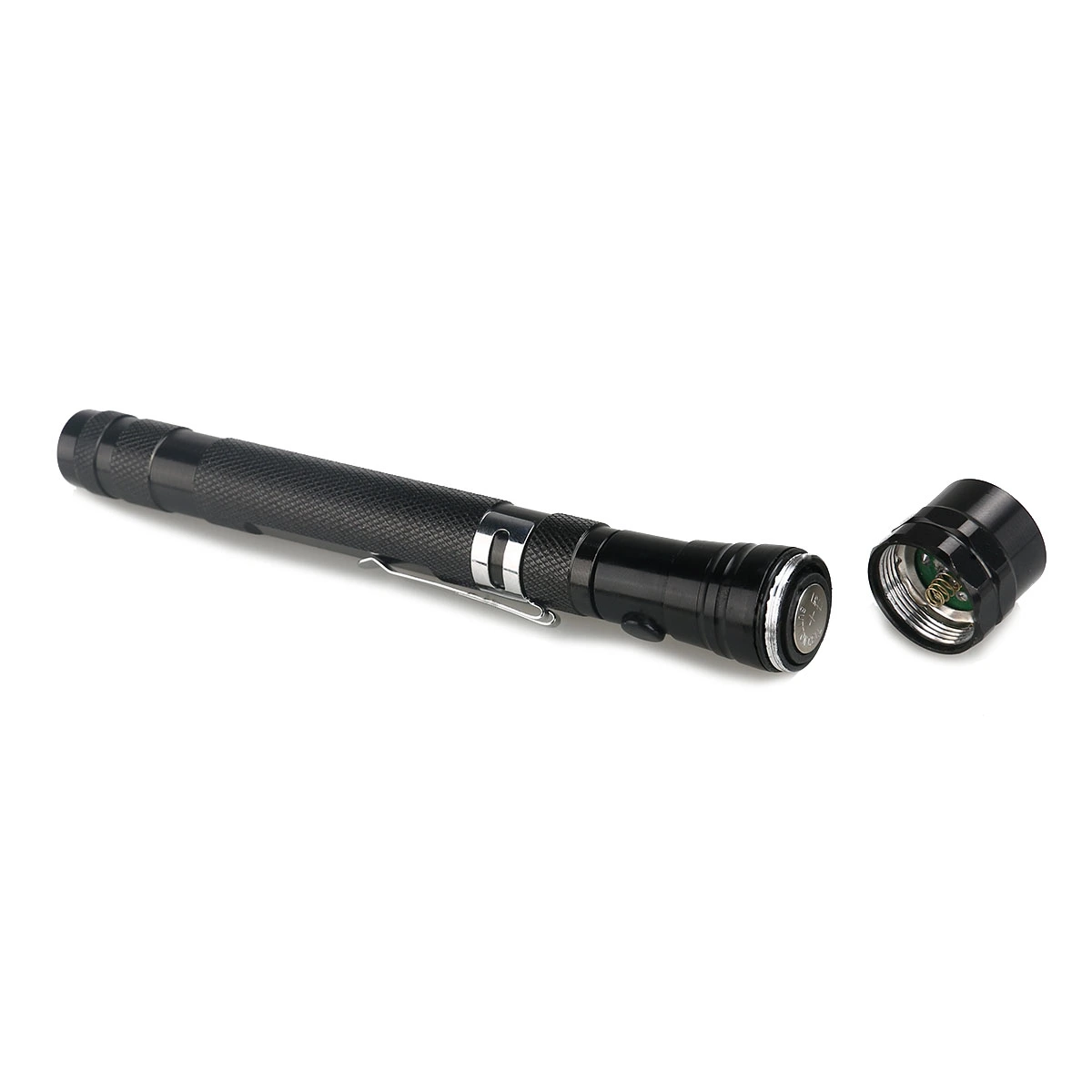 3-LED Torch Telescopic Zoomable Flex Magnetic Lamp Flashlight (Black)