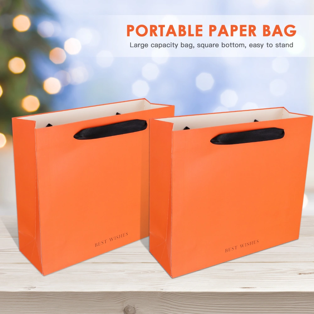 1 Set 5Pcs Portable Paper Bags Practical Gift Packing Bags Paper Shopping Bags